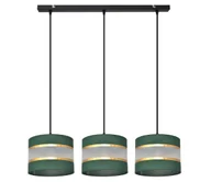 Lampy sufitowe - Żyrandol na lince HELEN 3xE27/60W/230V zielony/złoty - miniaturka - grafika 1