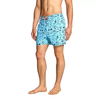 Kąpielówki męskie - Zoggs męskie kąpielówki 35 cm, szorty kąpielowe Aloha/Turq/Multi UK L/Waist 36 4059191L - grafika 1