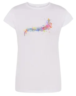 T-Shirt damski nadruk kolorowe Nutki MUZYKA r.XL - Koszulki i topy damskie - miniaturka - grafika 1