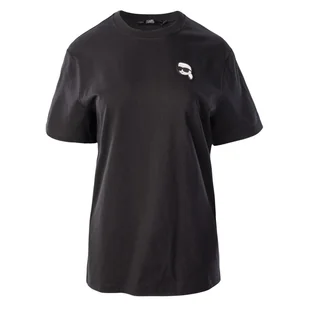 Damska Koszulka z krótkim rękawem KARL LAGERFELD IKONIK 2.0 OVERSIZED T-SHIRT 230W1721-999 – Czarny - Koszulki i topy damskie - miniaturka - grafika 1