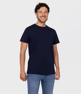Koszulki męskie - T-shirt z małym haftowanym logo OBUTCH 0875 NAVY-XL - miniaturka - grafika 1