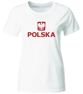 Koszulki sportowe damskie - Koszulka Kibica Reprezentacji Polski. Koszulka Damska Dla Kibica, Biała, Roz. L - grafika 1