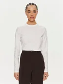 Bluzki damskie - Calvin Klein Bluzka Nano Logo K20K207572 Biały Regular Fit - miniaturka - grafika 1