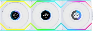 Wentylator Lian Li UNI FAN SL Wireless LCD 120 Reverse Blade 3-pack biały 12RSLLCD1W3W - Wentylatory komputerowe - miniaturka - grafika 1