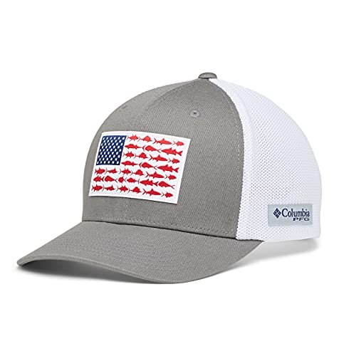 Columbia Unisex PFG flaga ryby siatka czapka kulowa - wysoka korona, tytan/biały, XXL