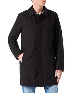 Płaszcze męskie - s.Oliver Męski płaszcz z długim rękawem Comfort F, czarny, 56 - grafika 1