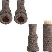 Zawiasy, okucia i inne akcesoria - Zestaw 4 beżowych ochraniaczy na nogi mebli (4 sztuki) - Akrylowe ochraniacze podłogowe do krzeseł, stołów i taboretów - miniaturka - grafika 1