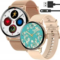 Smartwatch - Luxury DT2 GOLD Złoty, beżowy - miniaturka - grafika 1