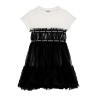 Sukienki i spódniczki dla dziewczynek - Dziecięca Sukienka GUESS MIXED FABRIC DRESS J4RK26K6YW0-JBLK – Czarny - miniaturka - grafika 1