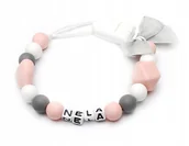 Akcesoria do smoczków - Silikonowa zawieszka z imieniem NELA upominek - miniaturka - grafika 1