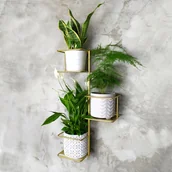 Kwietniki - Kwietnik metalowy na ścianę Dżungla 2 złoty / Domowe kwietniki - miniaturka - grafika 1