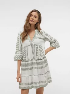 Vero Moda Sukienka w kolorze białyo-zielonym - Sukienki - miniaturka - grafika 1