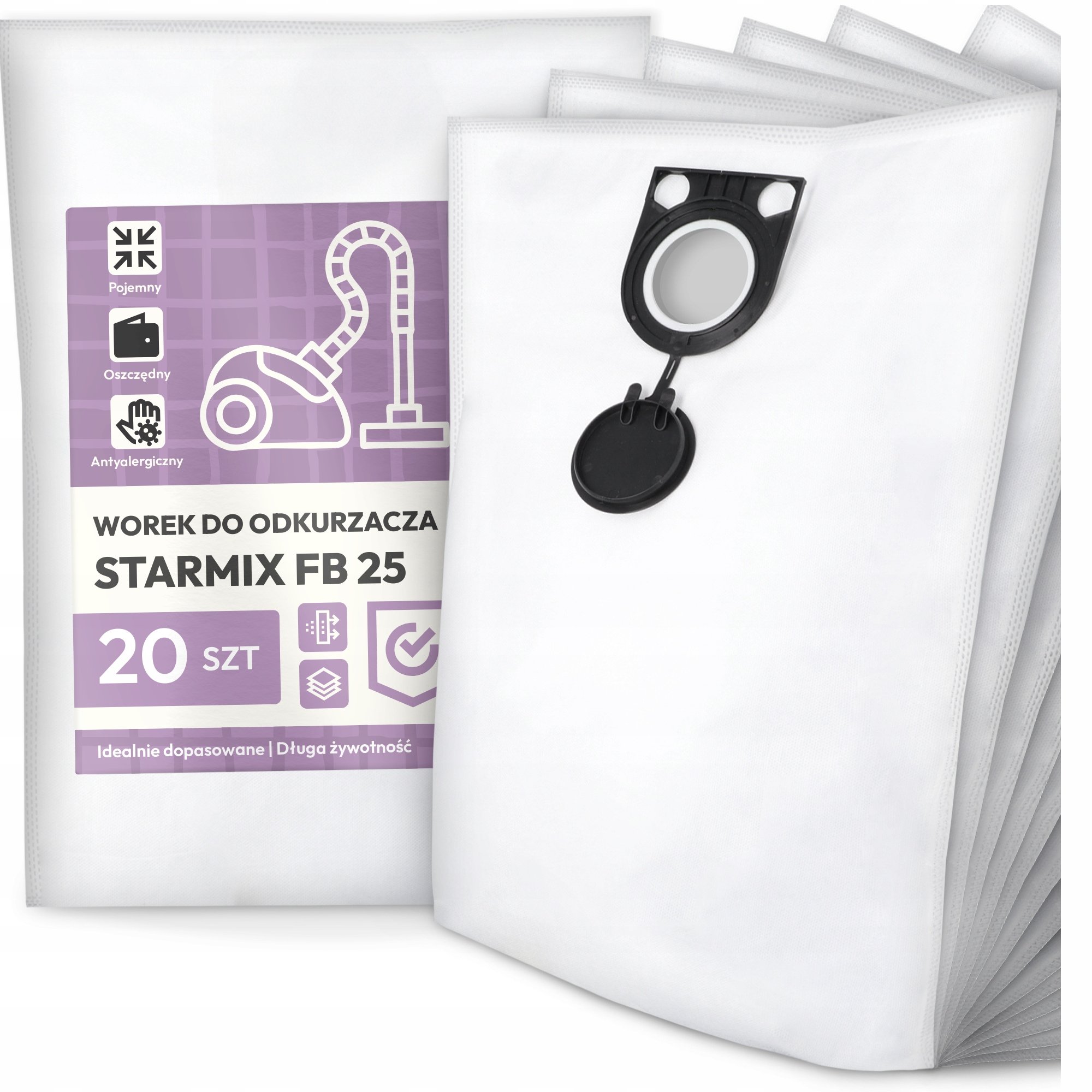 20x Worek do Odkurzacza Starmix Fb 25 Syntetyczny Pojemny Mocny Worki G9