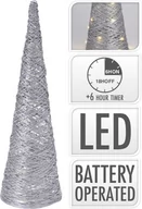Oświetlenie świąteczne - Świąteczny stożek druciany LED Metallico srebrny, 16,5 x 60 cm - miniaturka - grafika 1