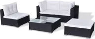 Meble ogrodowe - Elior zestaw mebli ogrodowych Rickon, czarny 4177 - miniaturka - grafika 1