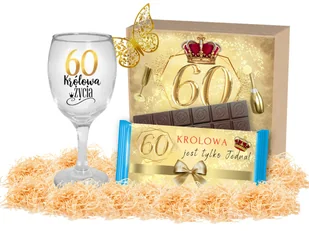 Śmieszny Prezent na 60 Urodziny dla Kobiety Pudełko Prezentowe Pamiątka - Zestawy upominkowe - miniaturka - grafika 1