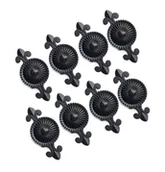 Zawiasy, okucia i inne akcesoria - (Czarny) 8 europejskich antycznych uchwytów meblowych, okrągłe uchwyty meblowe z jednym otworem, odpowiednie do szaf i szafek - miniaturka - grafika 1