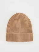 Czapki dla dzieci - Reserved - Prążkowana czapka beanie - brązowy - miniaturka - grafika 1