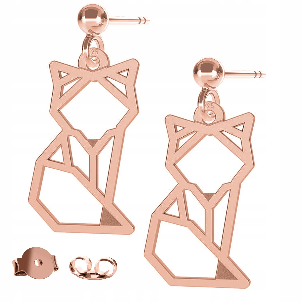 Kolczyki Pozłacane Blaszki Koty Kotki Kot Kotek Cat Zwierzęta Motyw Zwierzęcy SREBRO 925