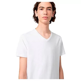 HUGO Męski T-shirt w kształcie litery V, dwupak z elastycznej bawełny dżersejowej z dekoltem w serek, Weiß (White100), XS - Koszulki męskie - miniaturka - grafika 1