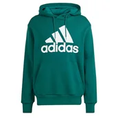 Bluzy męskie - adidas Męska bluza z kapturem Essentials French Terry Big Logo, Zielony (Collegiate Green), XXL - miniaturka - grafika 1