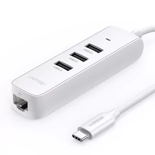 Ugreen HUB 4w1 USB Typ C - 3x USB Typ A 3.1 Gen 1 + RJ45 biały (CM416 50620) - Huby USB - miniaturka - grafika 1