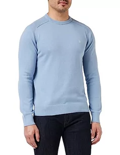 Farah - Sweter męski, sweter Stern, okrągły dekolt, długi rękaw, bawełna organiczna, nowoczesny krój, niebieski dżins, XXL, Wygasły denim niebieski, XXL - Swetry męskie - miniaturka - grafika 1