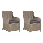Fotele i krzesła ogrodowe - vidaXL Fotele ogrodowe, 2 szt., polirattan, brązowo-szare - miniaturka - grafika 1