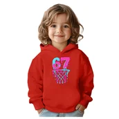 Bluzy dla dziewczynek - BLUZA DZIECIĘCA Z KAPTUREM 67 SIX SEVEN KOSZYKÓWKA 104 PREZENT - miniaturka - grafika 1