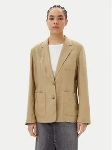 Tommy Hilfiger Marynarka Ess WW0WW44757 Beżowy Regular Fit - Marynarki i żakiety damskie - miniaturka - grafika 1