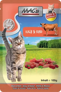 MACs Megapakiet MAC´s w saszetkach 24 x 100 g Cielęcina & żurawina - Mokra karma dla kotów - miniaturka - grafika 1