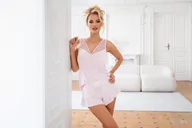Piżamy damskie - Piżama Amelia 1/2 Light Pink Top - miniaturka - grafika 1