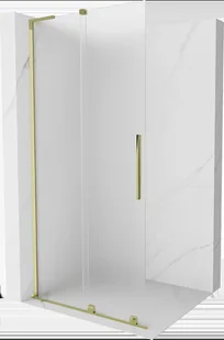 Mexen Velar L ścianka prysznicowa rozsuwana Walk-in 90 x 200 cm, szron 8 mm, złota - 871-090-003-33-50 - Ścianki i drzwi prysznicowe - miniaturka - grafika 1