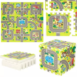 Springos Piankowe puzzle dla dzieci 90x90 cm ulice mata piankowa 9 elementów FM0021 - Maty piankowe - miniaturka - grafika 2