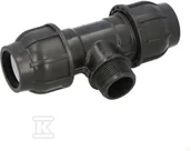 Łączniki, trójniki, kształtki - Trójnik zaciskowy PP 90st. 40x5/4"x40 GZ gwint zewnętrzny PN16, do rur PE, kolor czarny - miniaturka - grafika 1