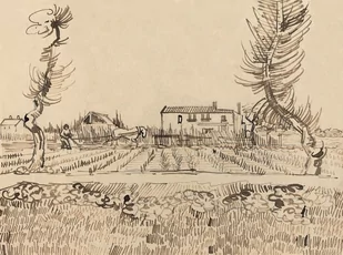 Plakat, Ploughman in the Fields near Arles, Vincent van Gogh, 100x70 cm - Plakaty - miniaturka - grafika 1