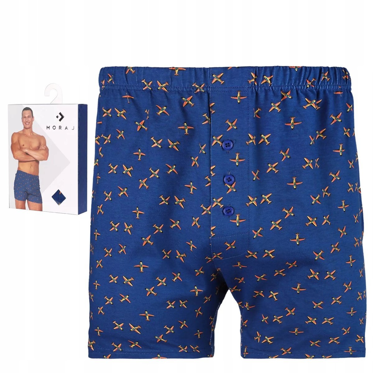 Bokserki Męskie Luźne Bawełniane 100% Gładkie KLASYCZNE KOLOROWE MORAJ 3XL