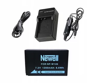 Zestaw Ładowarka Sieciowa +Akumulator Newell Do Fuji Np-W126 - Ładowarki i akumulatory - miniaturka - grafika 1