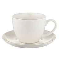 Filiżanki - Filiżanka porcelanowa ze spodkiem Belissima 400 ml biały - miniaturka - grafika 1