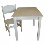 Zestawy mebli dla dzieci - STOLIK DREWNIANY 75/50 + KRZESEŁKO JUNIOR PEŁNE - miniaturka - grafika 1