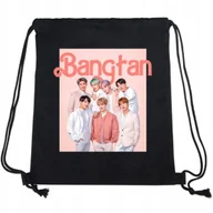 Plecaki worki - Worek Plecak Czarny BANGTAN BTS Do Szkoły Wzory - miniaturka - grafika 1