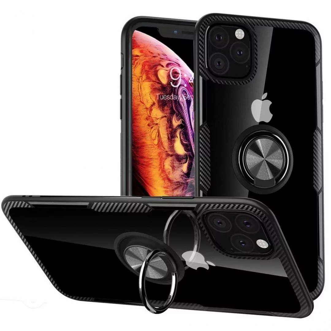 nemo Etui Pancerne Clear Carbon Ring IPHONE 11 PRO czarne