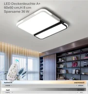 Oprawy, klosze i abażury - Black1687-2 Lampa sufitowa LED z pilotem Regulacja barwy/jasności światła Klosz akrylowy lakierowany na biało/czarno - miniaturka - grafika 1