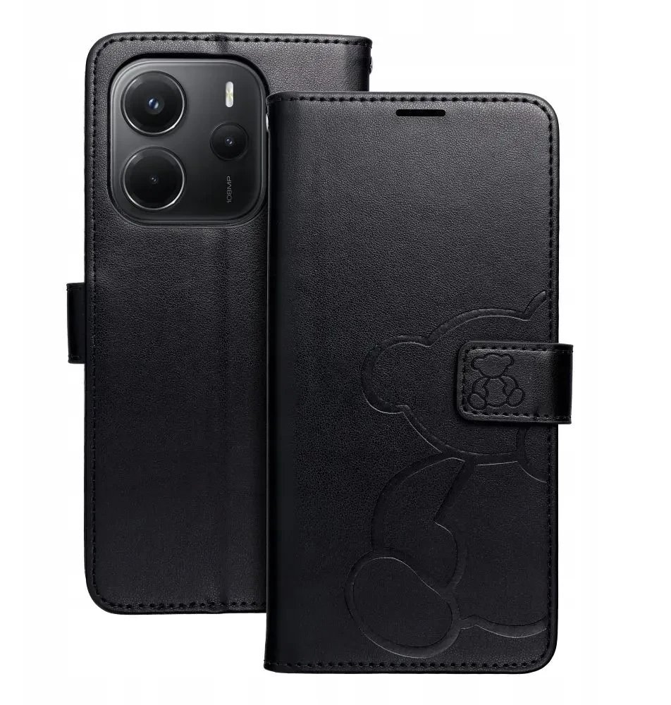 Kabura MEZZO Book do XIAOMI Redmi Note 14 4G GLOBAL - 164,84mm x 78,15mm x 8,16mm teddy bear czarny