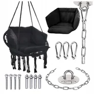 Place zabaw - HUŚTAWKA BOCIANIE GNIAZDO Z PODUSZKĄ ZESTAW OGRODOWY + MOCOWANIE BOHO 120CM - miniaturka - grafika 1