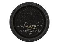 Dekoracje i nakrycia stołu na imprezę - Talerzyki papierowe Happy New Year Disco - 23 cm - 8 szt. - miniaturka - grafika 1