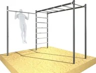 Wyposażenie sportowe i gimnastyczne - UnderFit Drabinka gimnastyczna ogrodowa pozioma i pionowa z drążkiem OCYNK Street workout UF9886 - miniaturka - grafika 1