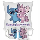 Gadżety dla niej i dla niego - ZESTAW PODUSZKA + KUBEK Prezent STICH STITCH STICZ + IMIĘ 16 - miniaturka - grafika 1
