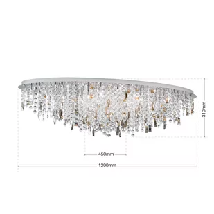 Lampa sufitowa Crystalriver, 120 x 45 cm, chrom - Lampy sufitowe - miniaturka - grafika 3
