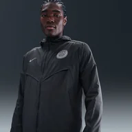 Kurtki i kamizelki sportowe męskie - Męska kurtka piłkarska Nike Paris Saint-Germain Impossibly Light Windrunner - Szary - miniaturka - grafika 1